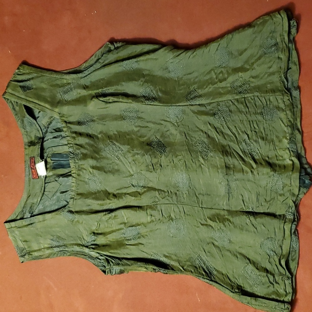 sleeveless shot silk top